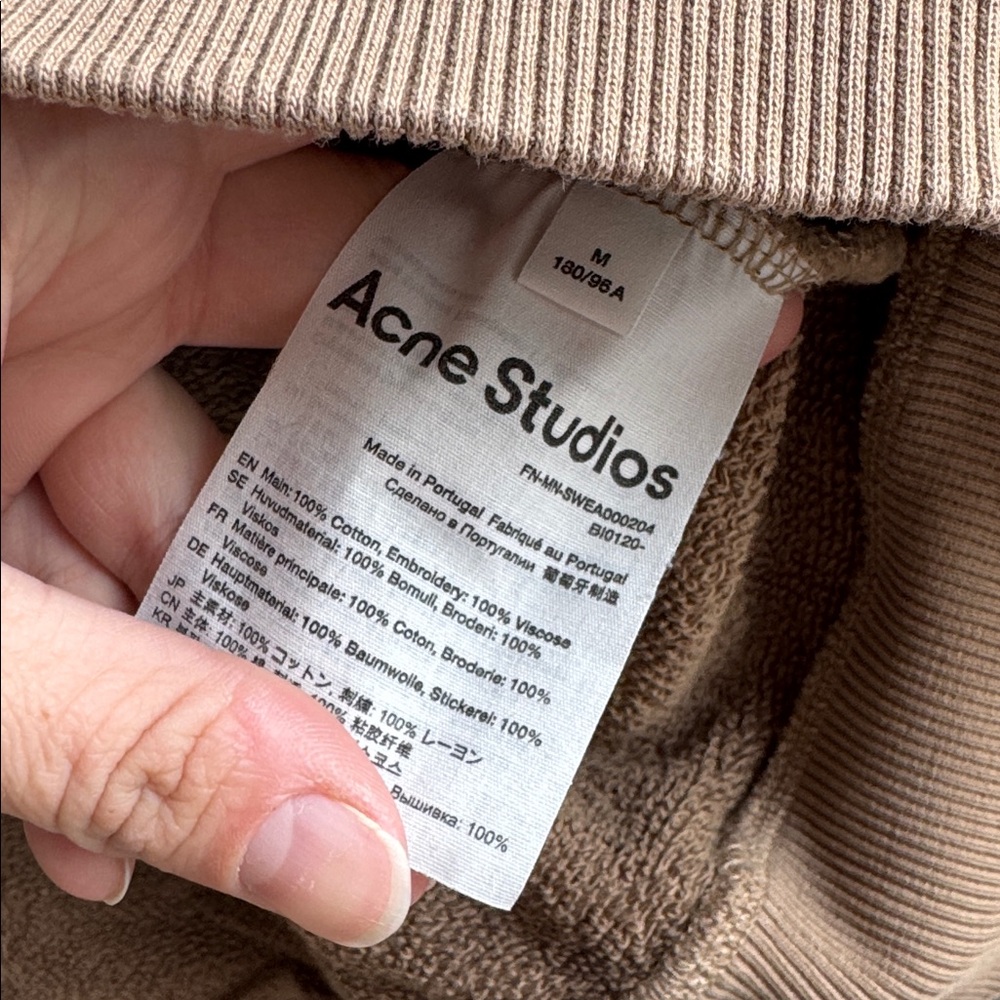Acne Studios Forban Oversized Logo Embroidered Loopback Cotton-Jersey Sweatshirt - Picture 5 of 6